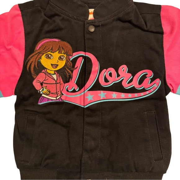 NICKELODEON DORA and Friends JH Design Embroidered Racing Jacket Girl 2T - Picture 3 of 8